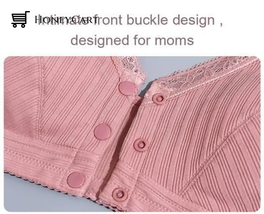 Cotton Bra Wire-Free Middle-Aged Bras Elderly Mama Front Buckle Underwear Large Size Comfortable
