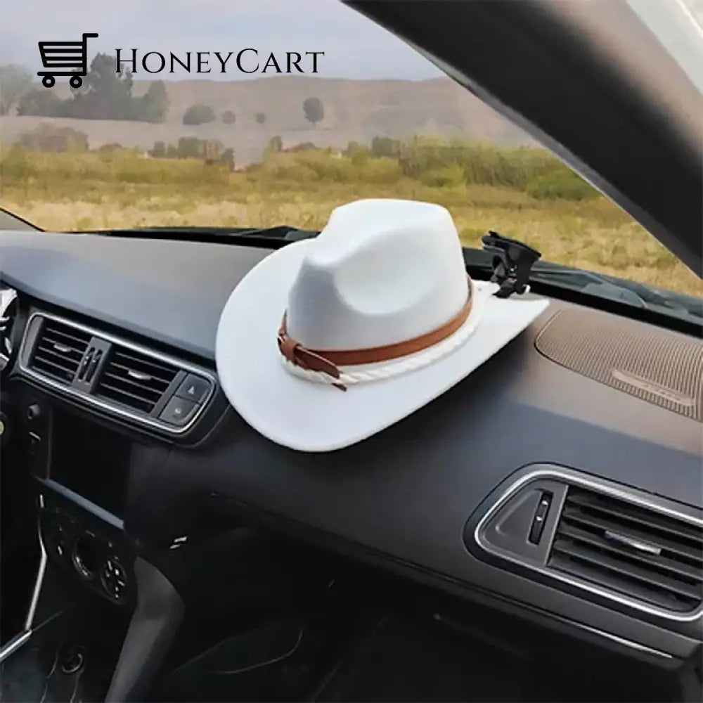 Cowboy Hat Mounts For Your Vehicle White