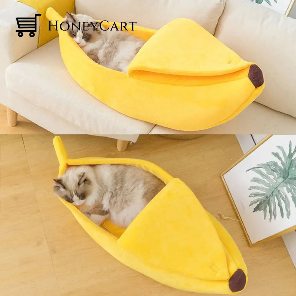 Cozy Banana Peel Cat Bed