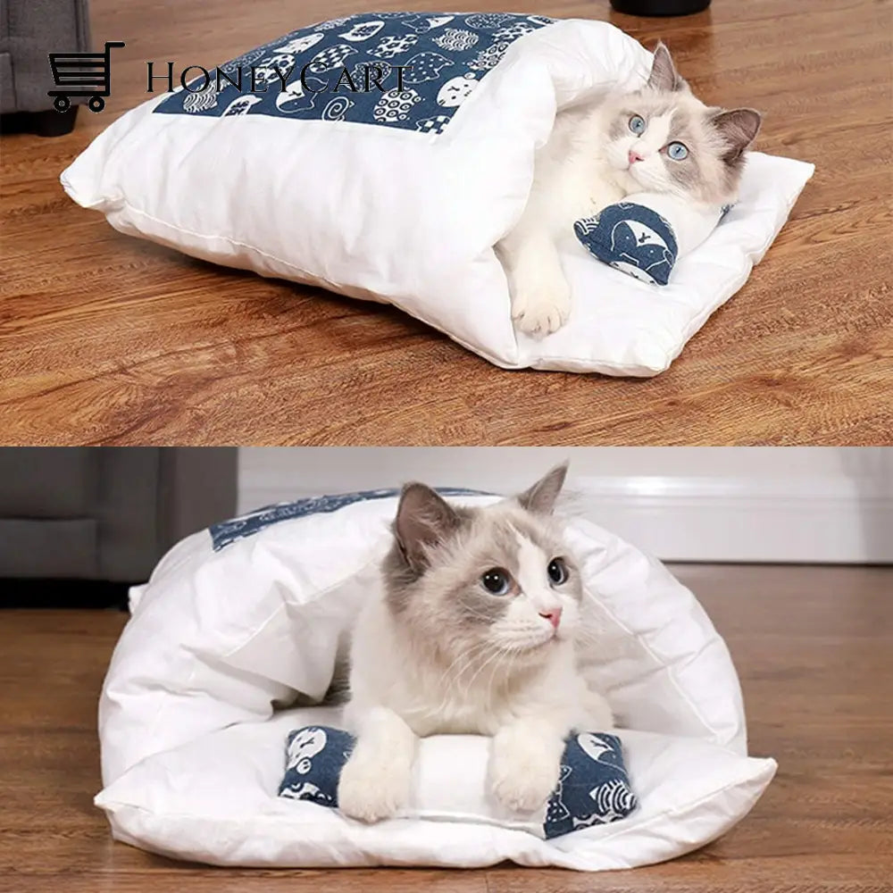 Cozy Cat Bed With Pillow Face / S 45X30Cm