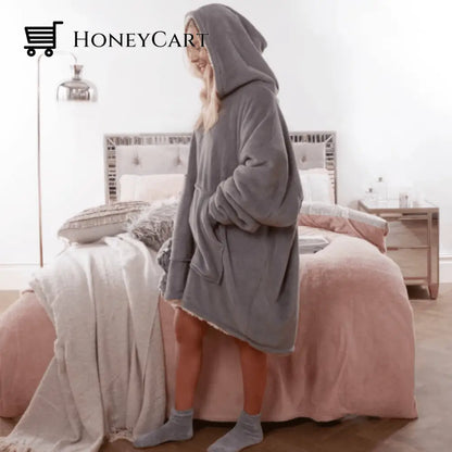 Cozy Warm Blanket Hoodie Grey