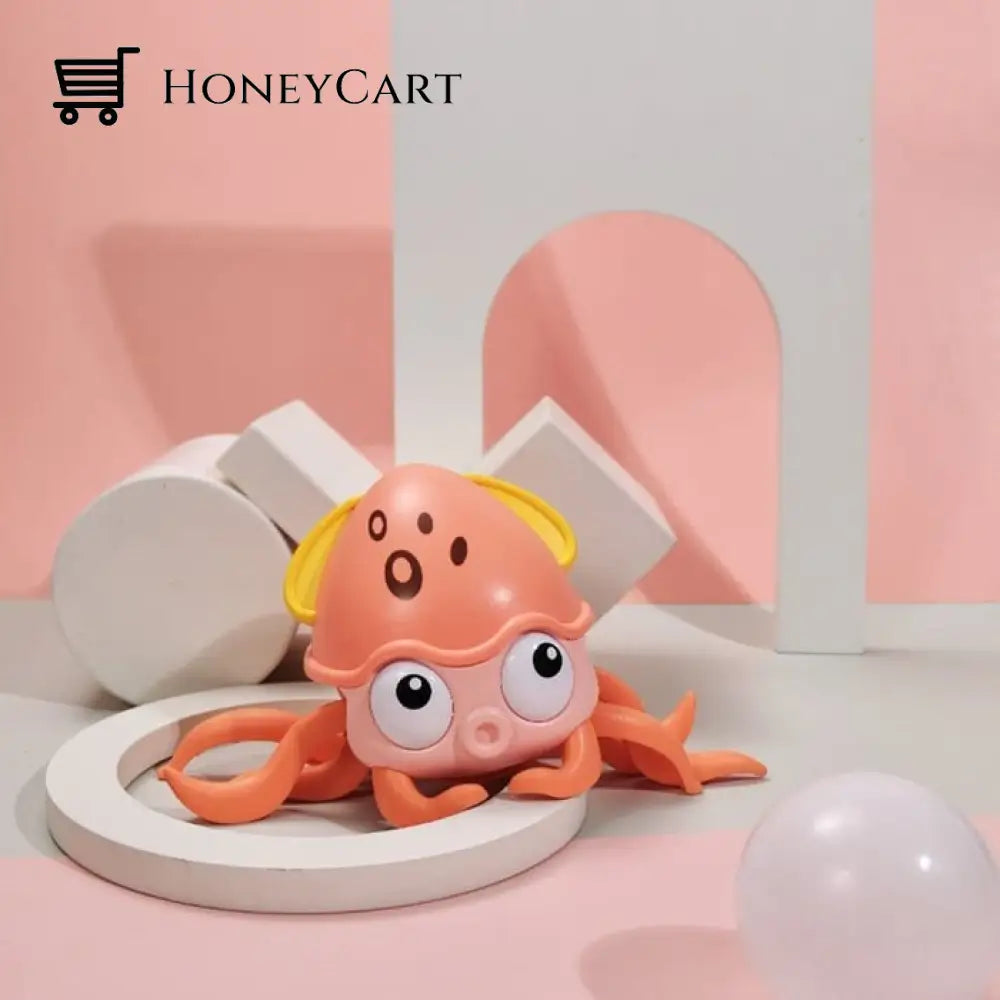 Crawling Crab Sensory Educational Toy Pink Octopus