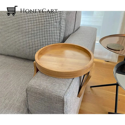 Creative Clip-On Bamboo Sofa Armrest Tray Tables