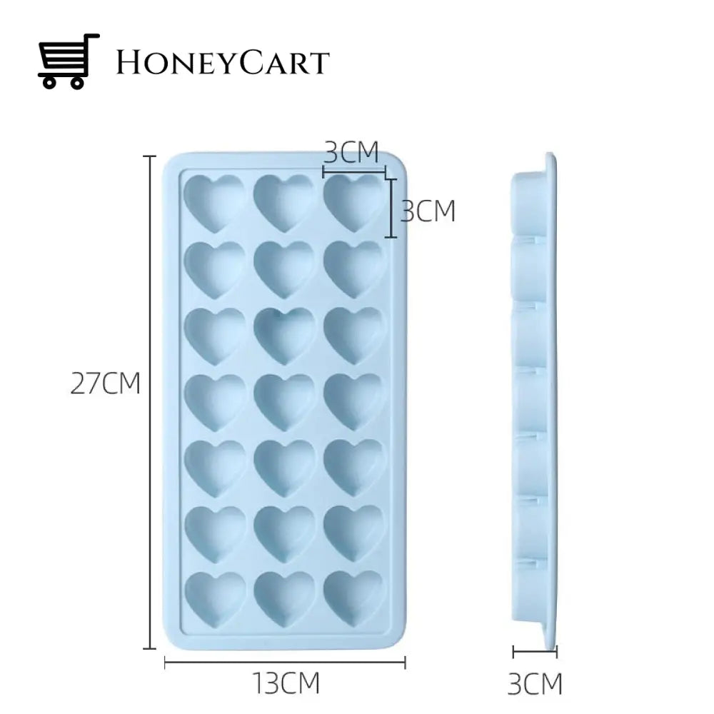 Creative Heart Ice Maker Mold Candy Blue Bins