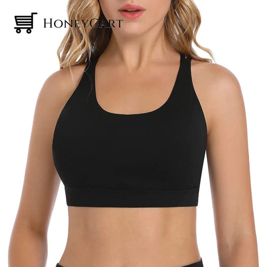 Criss-Cross Back Padded Strappy Sports Bras Medium Support Yoga Bra With Removable Cups S Womens