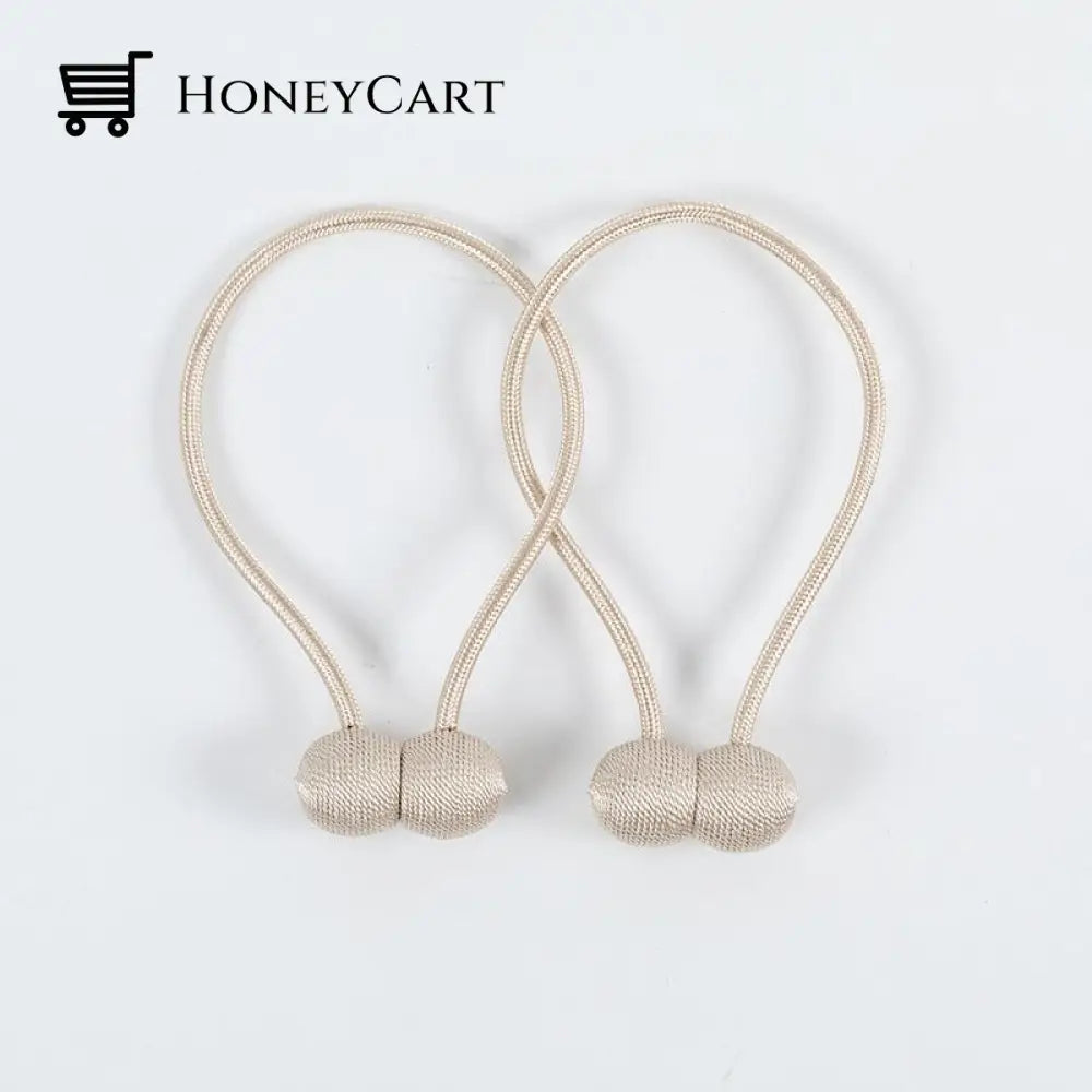 Curtain Straps With Magnetic Curtain Buckle Beige