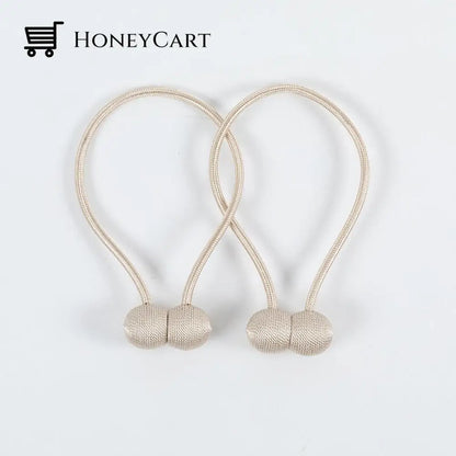 Curtain Straps With Magnetic Curtain Buckle Beige
