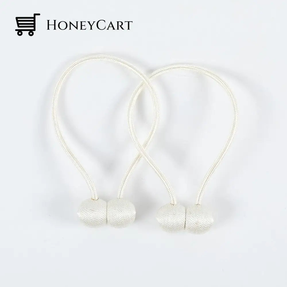 Curtain Straps With Magnetic Curtain Buckle White