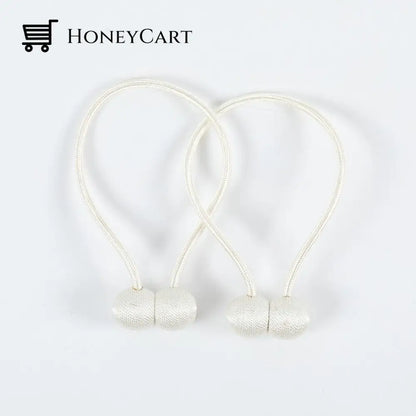 Curtain Straps With Magnetic Curtain Buckle White