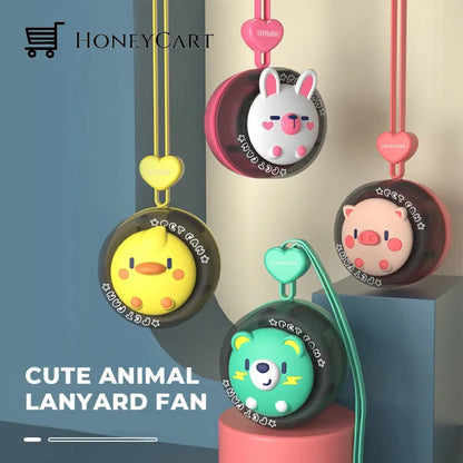 Cute Animal Lanyard Fan