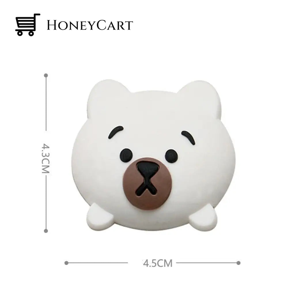 Cute Animals Wall Bumper Protector Stickers White Bear Door Stops
