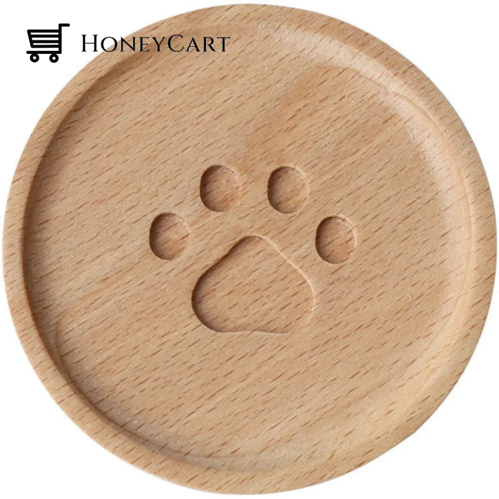 Cute Cat Paw Wooden Coaster Style 1 Coasters