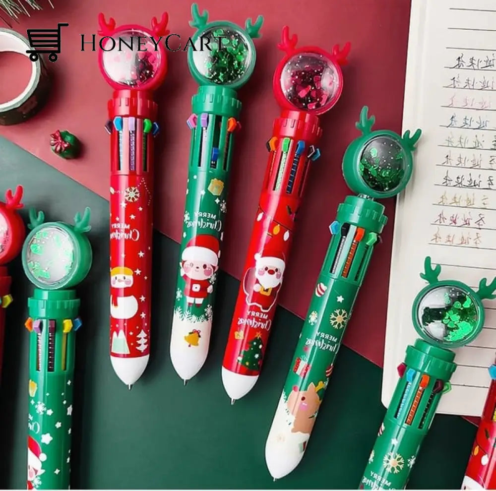 Cute Christmas Glitter Pen Set - Buy 6 Get Extra 20 Off