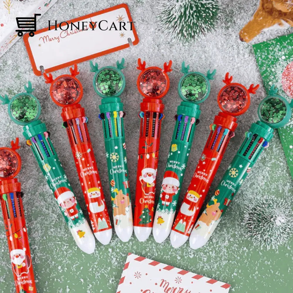 Cute Christmas Glitter Pen Set - Buy 6 Get Extra 20 Off