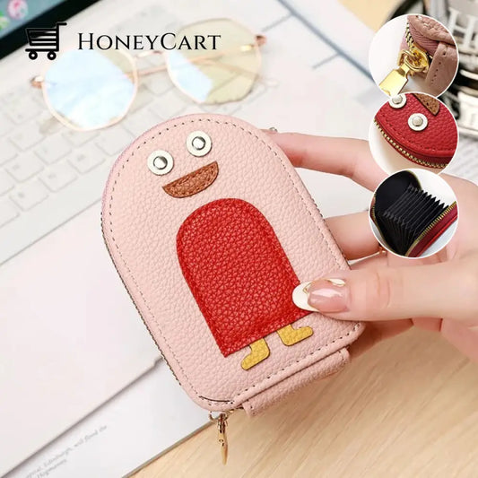 Cute Penguins Pu Credit Card Coin Wallet