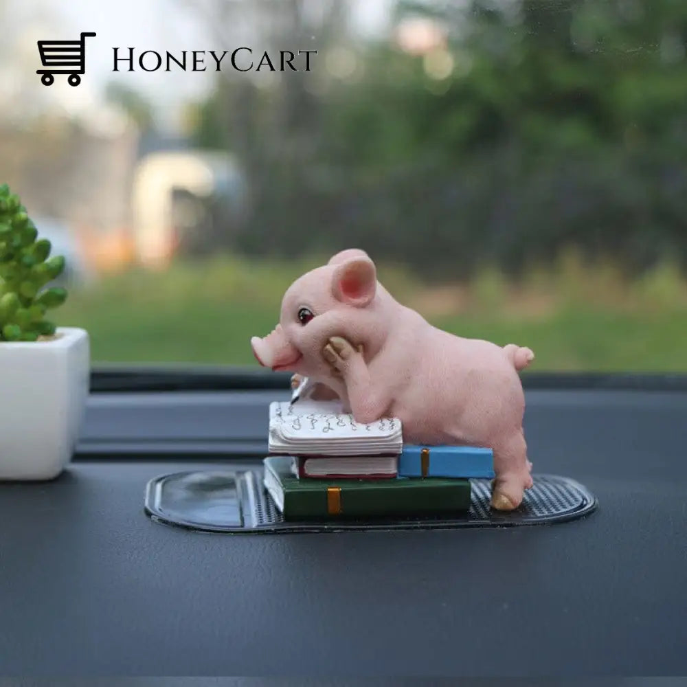 Cute Pig Ornament Car Learning Pig