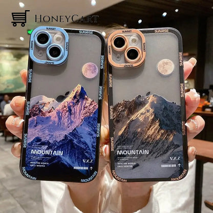 Cute Sunrise From Mountain Iphone Case With Camera Lens Protection