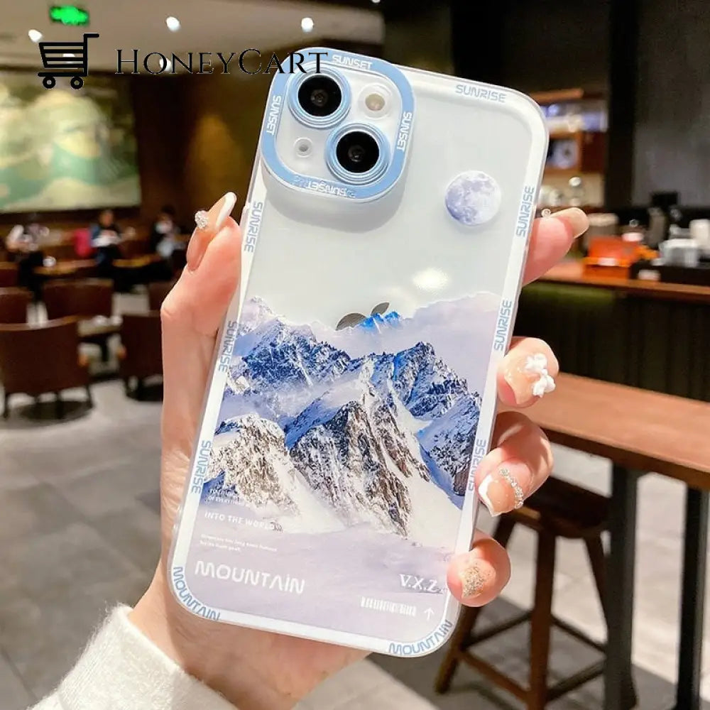 Cute Sunrise From Mountain Iphone Case With Camera Lens Protection White / 13 Pro Max