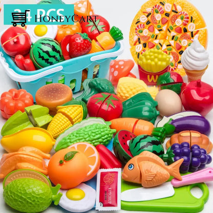 Cutting Play Food Toy For Kids Kitchen 34Pcs Set