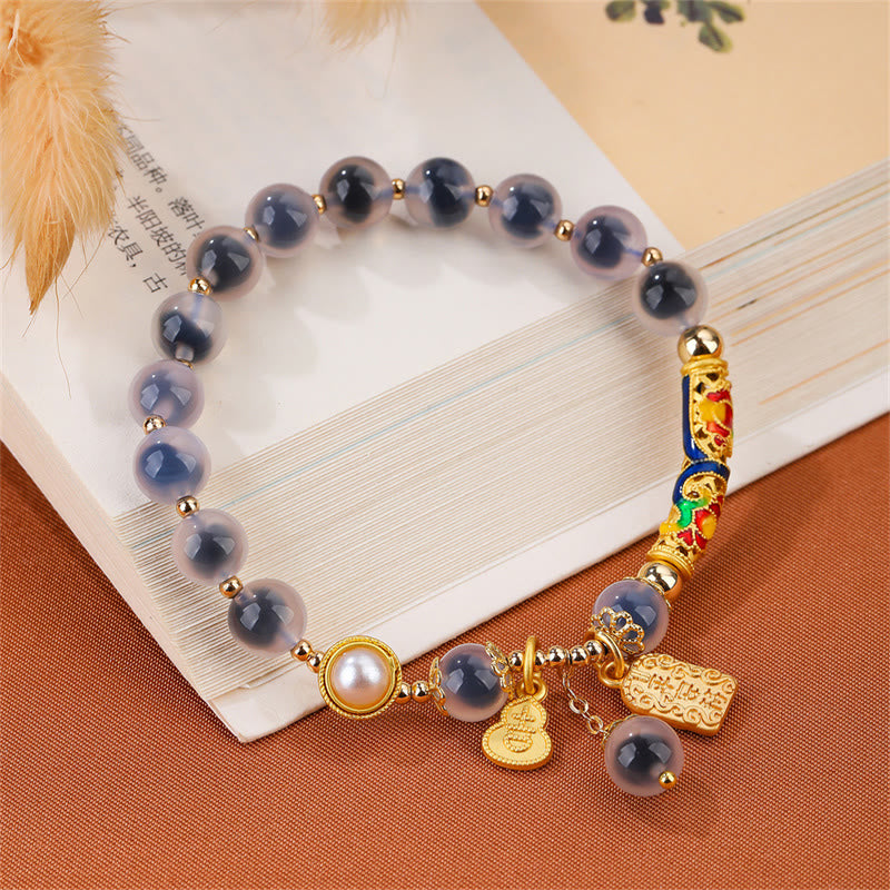 Blue Candy Agate Amulet Strength Bracelet