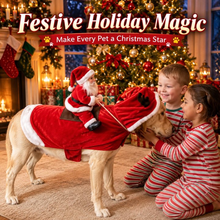 Santa Rider Dog Costume – Dog Christmas Outfit