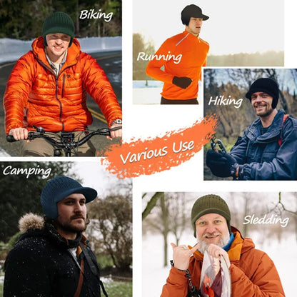 Outdoor Riding Elastic Warm Ear Protection Knitted Hat for Men