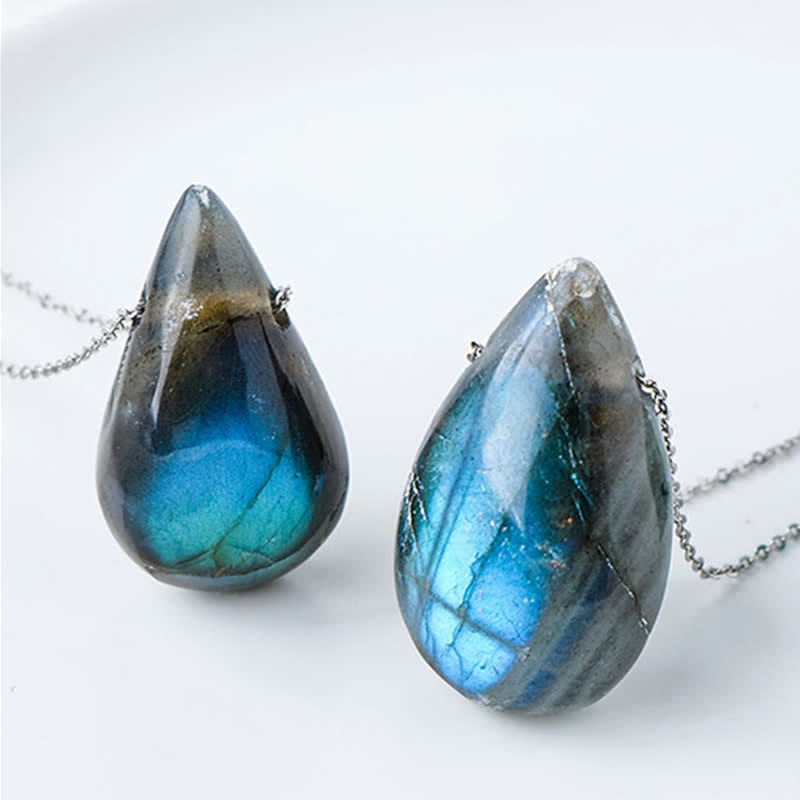 Labradorite Water Drop Healing Necklace