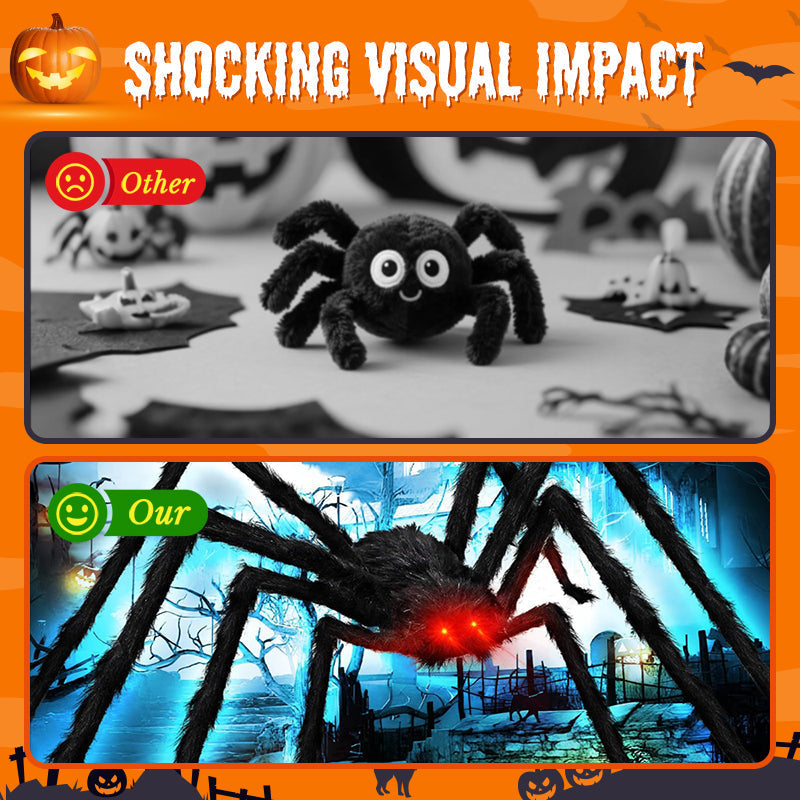Giant Hairy Spider Web Set | The Scariest Halloween Yard Decor