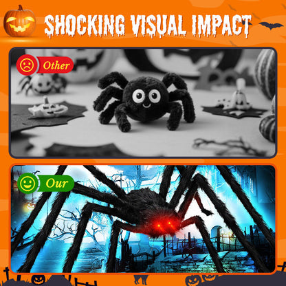 Giant Hairy Spider Web Set | The Scariest Halloween Yard Decor