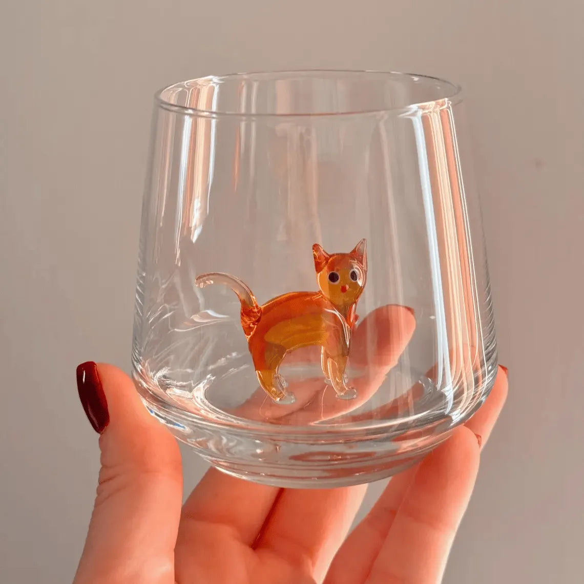 Handmade Murano Glass Cat Wine Glass