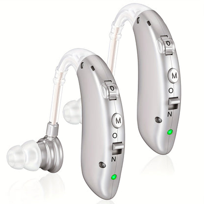 1 Pair-Hearing Aids For Seniors Rechargeable With Invisible Hearing Aid-BTE Rechargeable Hearing Aids