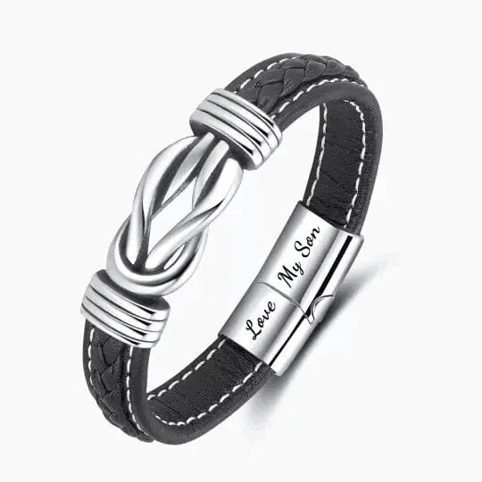 Forever Linked Together Braided Leather Bracelet | To My SON / GRANDSON