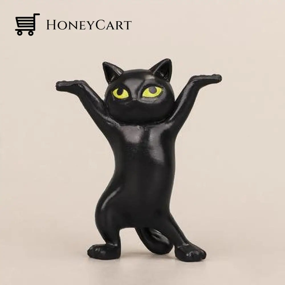 Dancing Cat Desktop Stand Black Cat