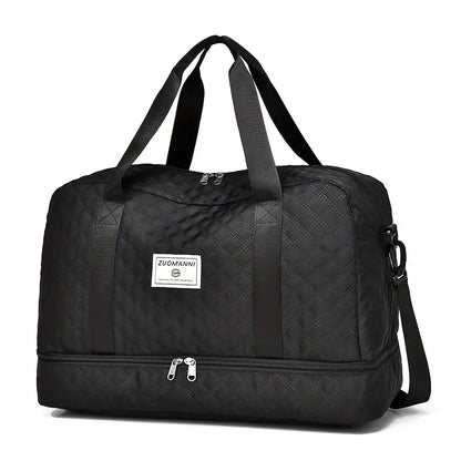 Lightweight Argyle Pattern Luggage Bag, Large Capacity Travel Duffle Bag, Portable Overnight Bag