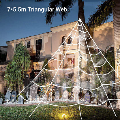 Giant Hairy Spider Web Set | The Scariest Halloween Yard Decor