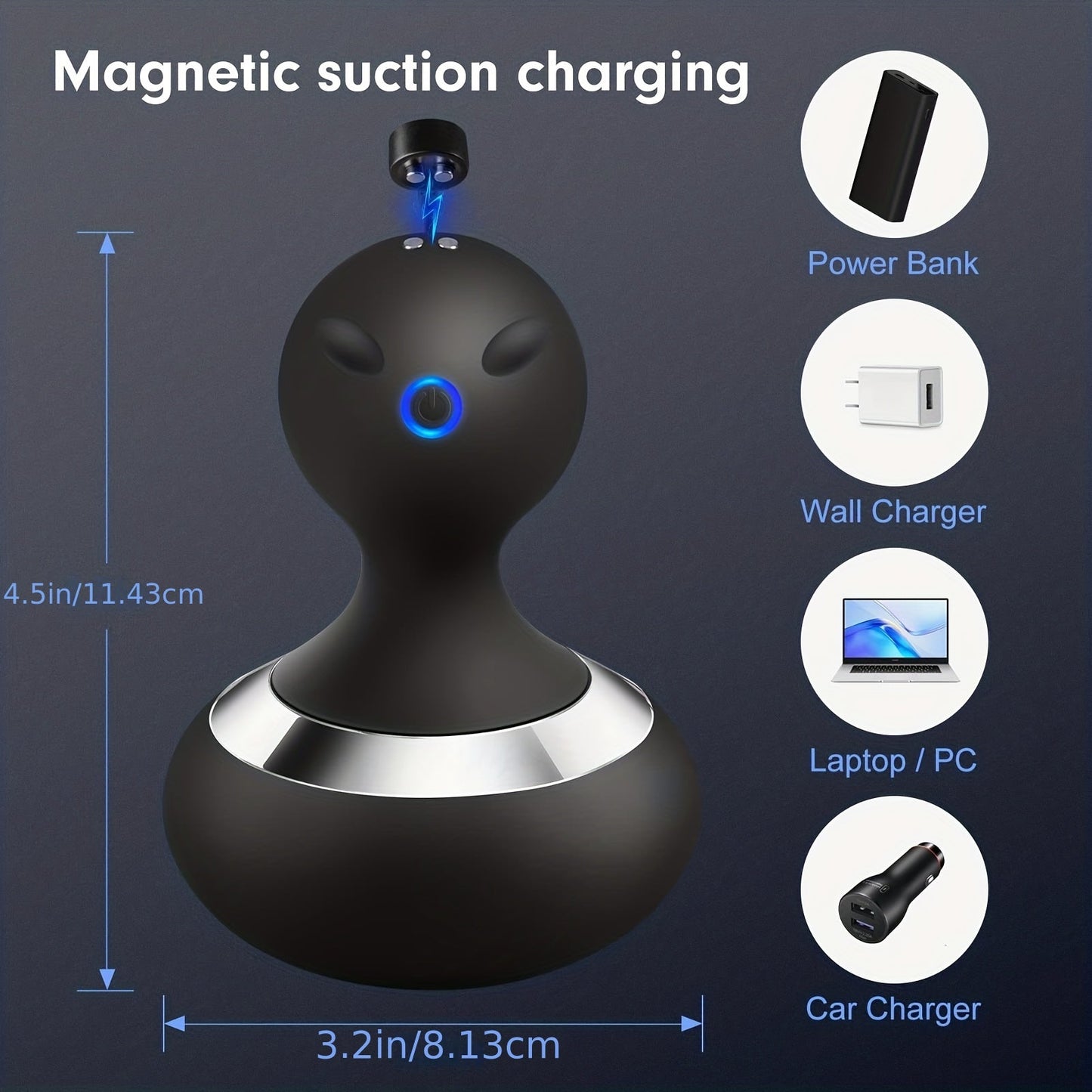 Rechargeable Handheld Neck Massager - 10 Powerful Vibrations for Ultimate Relaxation!