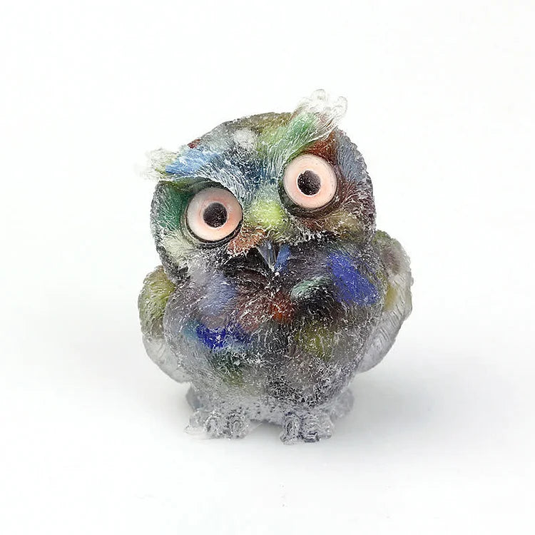 Natural Crystal Owl Gemstone Decoration