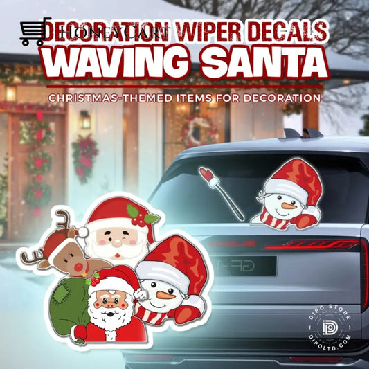 Dipo® Decoration Wiper Decals Waving Santa Merry Christmas