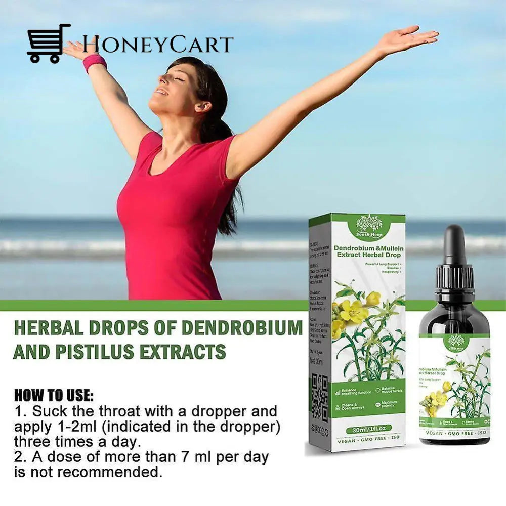 Dendrobium & Mullein Extract Powerful Lung Support Cleanse Respiratory