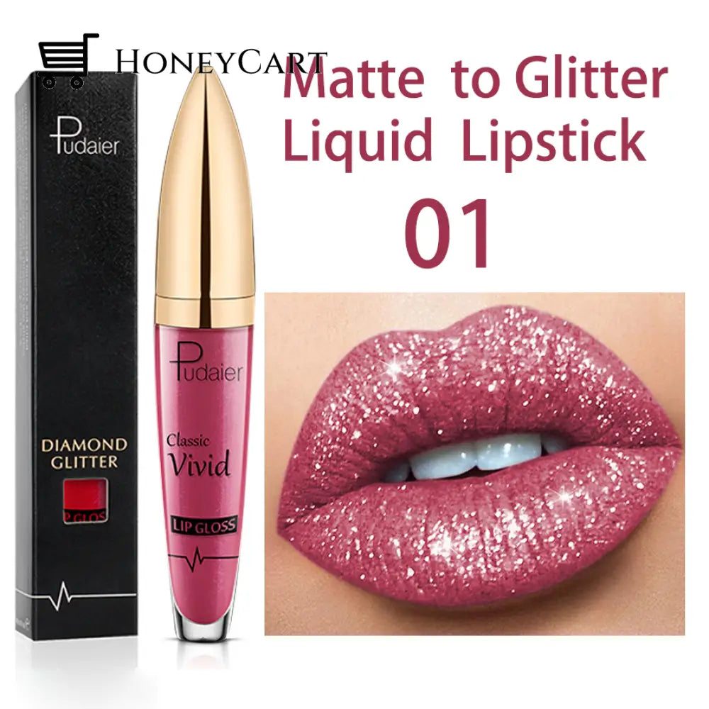 Diamond Shiny Long Lasting Lipstick 18 Colors 01# Lipstick