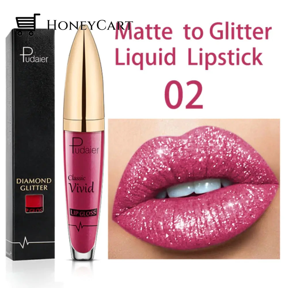 Diamond Shiny Long Lasting Lipstick 18 Colors 02# Lipstick