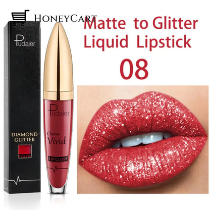 Diamond Shiny Long Lasting Lipstick 18 Colors 08# Lipstick