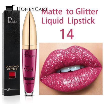 Diamond Shiny Long Lasting Lipstick 18 Colors 14# Lipstick
