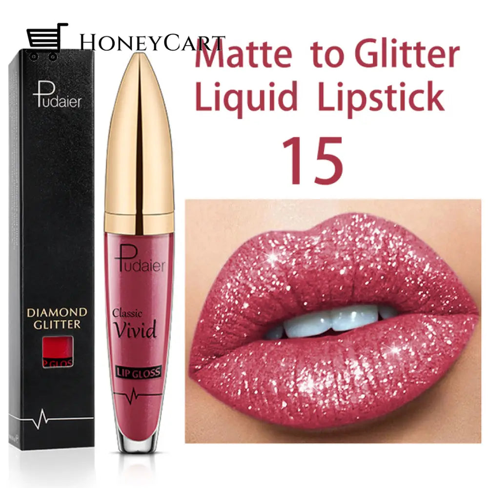 Diamond Shiny Long Lasting Lipstick 18 Colors 15# Lipstick