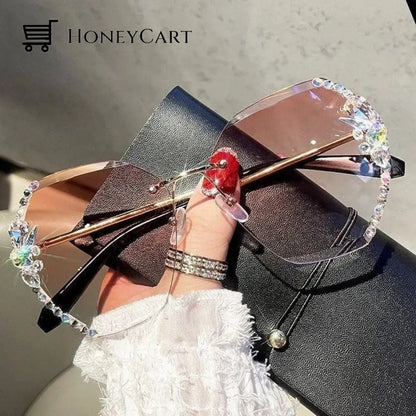 Diamond Sunglasses Woman For Beach Summer Pink