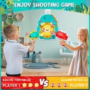 Dinosaur Sticky Ball Throwing Toy - Kids Dart Board Game with Dinosaur Shooter Toy