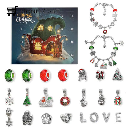 Diy 24 Days Christmas Countdown Calendar Bracelets Set Love