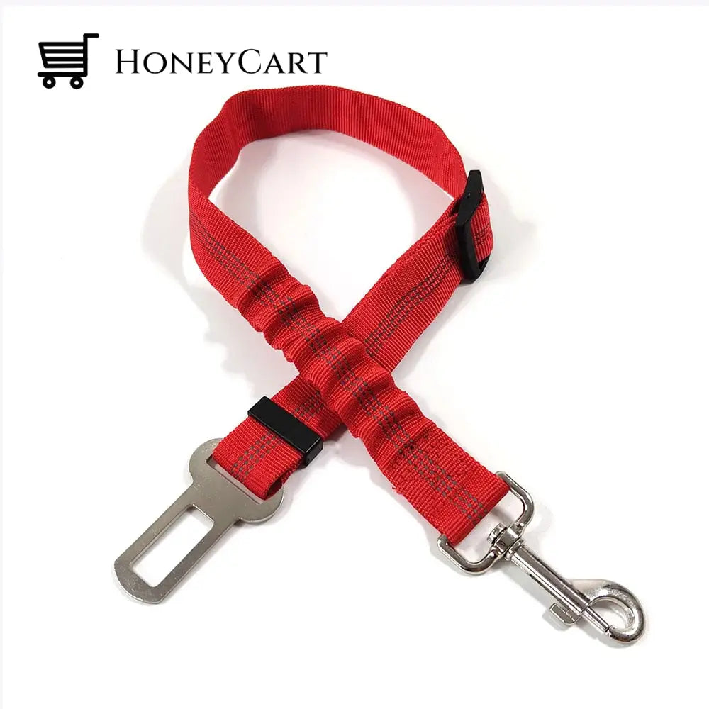 Dog Car Safety Seat Belt Red