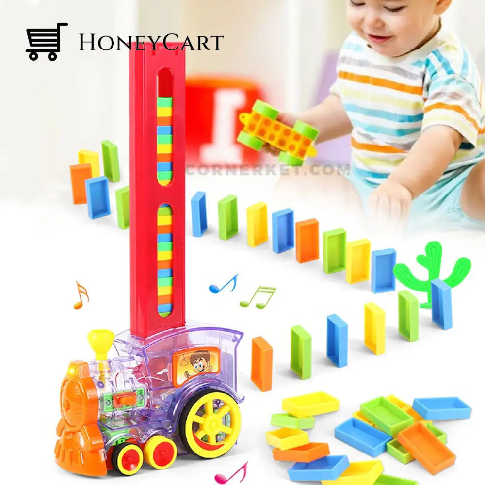 Domino Train Automatic Laying Domino Blocks Diy Toy Set Hollow X60 Dominos Cars