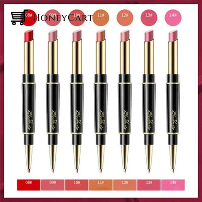 Double-Ended Lipstick Automatic Lip Liner Matte Waterproof Non-Fading Non-Stick Lipstick